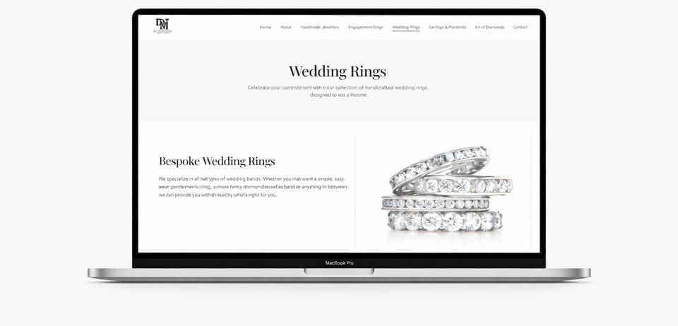 DM Bespoke Jewellery website